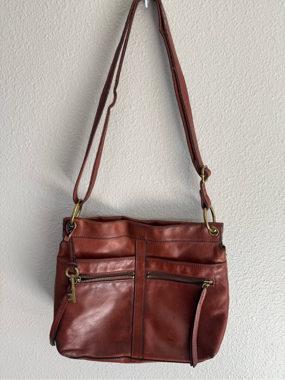 Fossil - Caitlyn brown Leather Crossbody Bag
